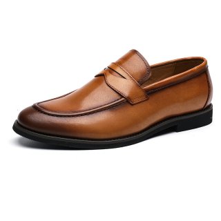Plus Size Summer Men's Loafers, Business Casual Genuine Leather Slip-On Shoes Made of Top-Grain Cowhide